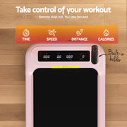 Everfit 3 in 1 Treadmill Electric Walking Pad with Incline Under Desk Home Gym Pink