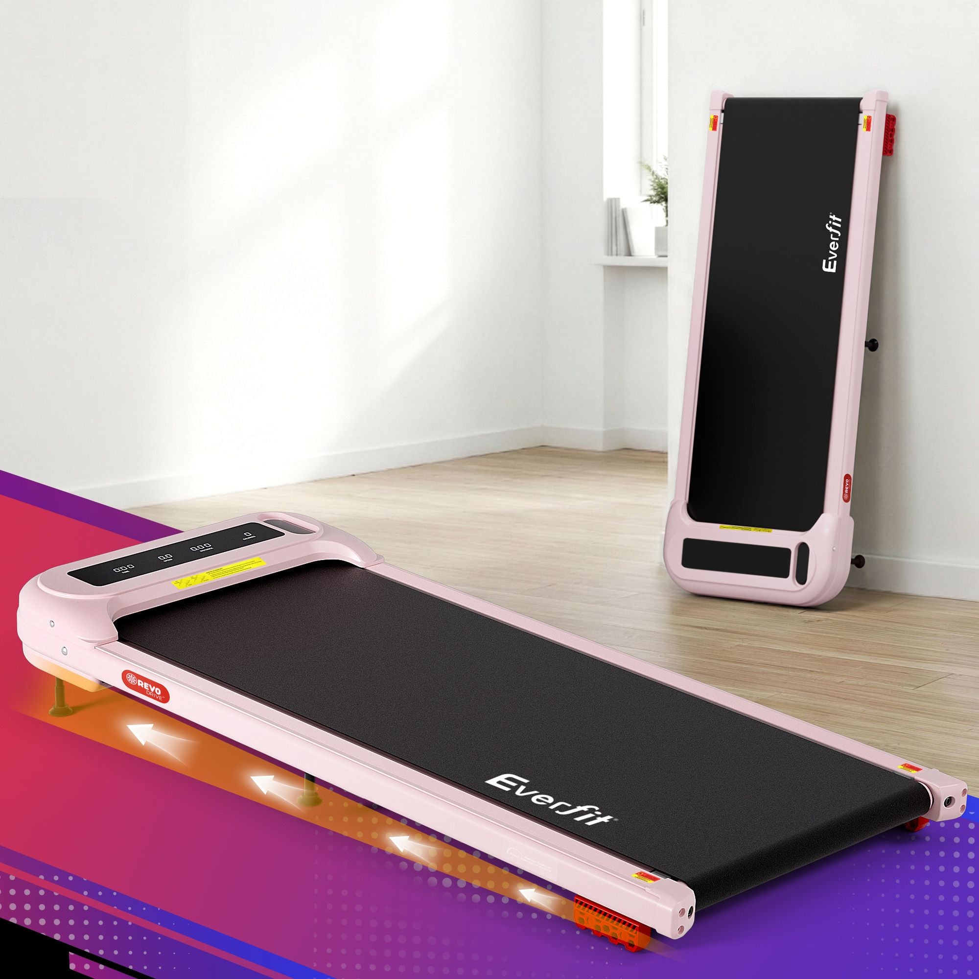 Everfit 3 in 1 Treadmill Electric Walking Pad with Incline Under Desk Home Gym Pink