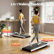 Everfit 3 in 1 Treadmill Electric Walking Pad with Incline Under Desk Home Gym White