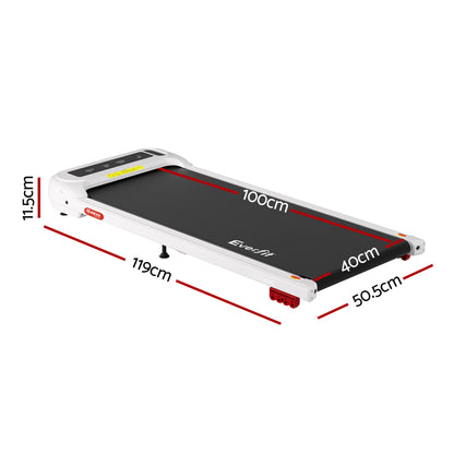 Everfit 3 in 1 Treadmill Electric Walking Pad with Incline Under Desk Home Gym White TMILL-400-INC-WH