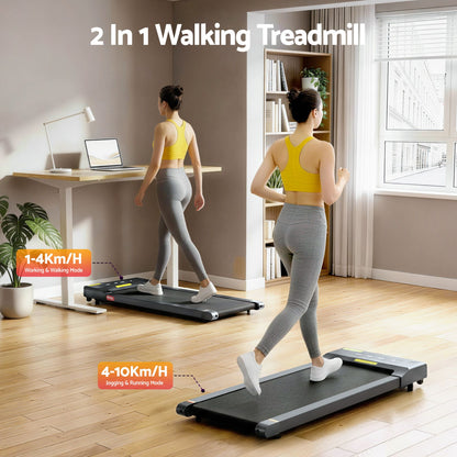 Everfit 2 in 1 Treadmill Electric Walking Pad Under Desk Home Gym Fitness 400mm Grey TMILL-400-PAD-GR