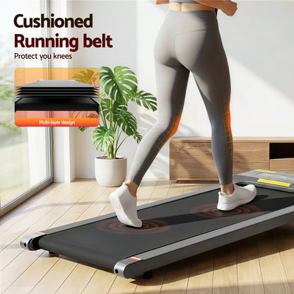 Everfit 2 in 1 Treadmill Electric Walking Pad Under Desk Home Gym Fitness 400mm Grey TMILL-400-PAD-GR