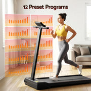 Everfit Walking Pad Treadmill 2 in 1 Foldable for Home Gym 40cm Wide Belt 12 Programs with App TMILL-400-TH-BK