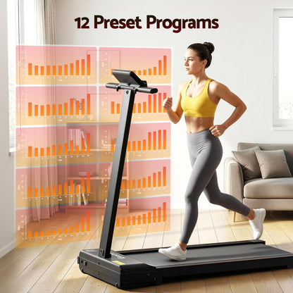 Everfit Walking Pad Treadmill 2 in 1 Foldable for Home Gym 40cm Wide Belt 12 Programs with App TMILL-400-TH-BK