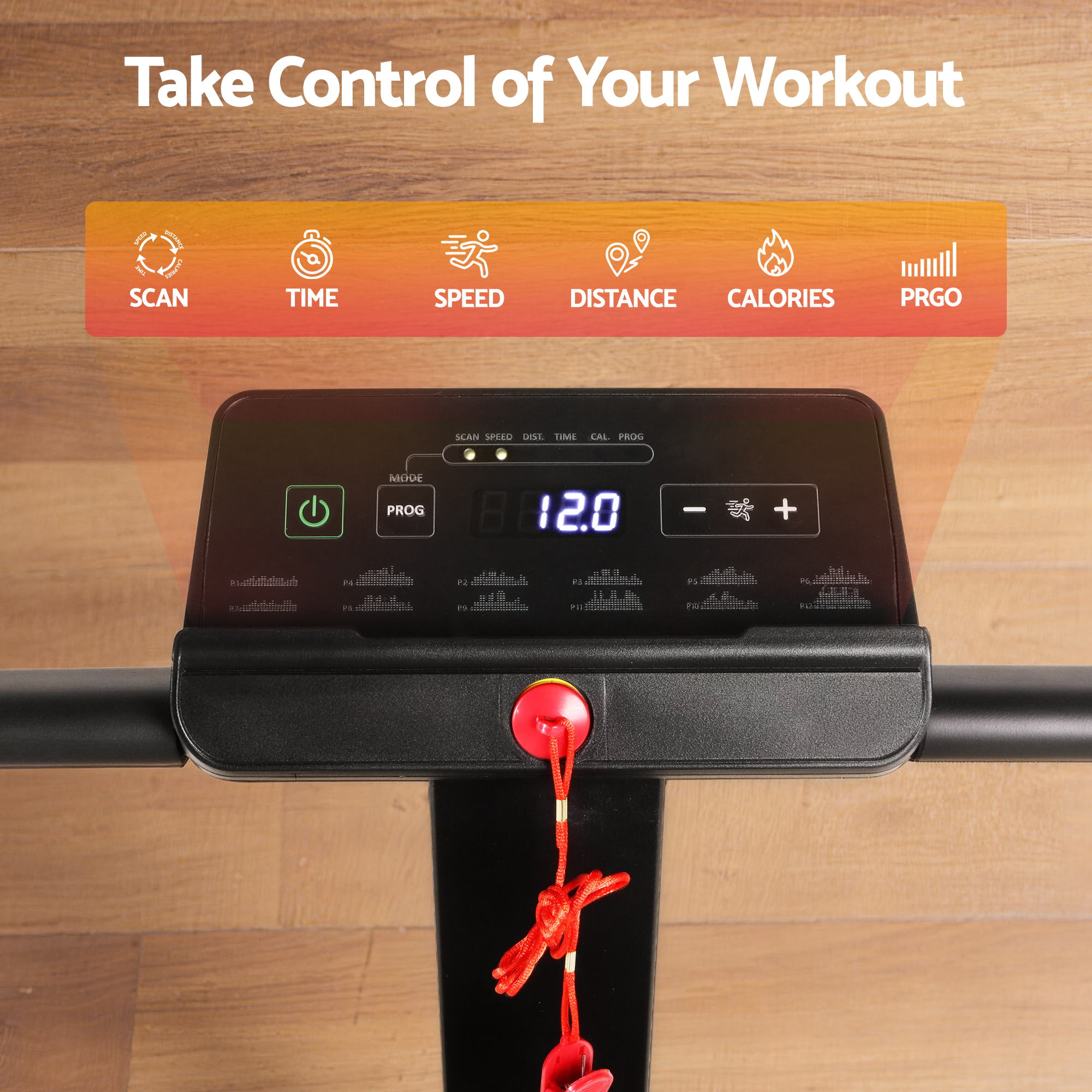 Everfit Walking Pad Treadmill 2 in 1 Foldable for Home Gym 40cm Wide Belt 12 Programs with App TMILL-400-TH-BK