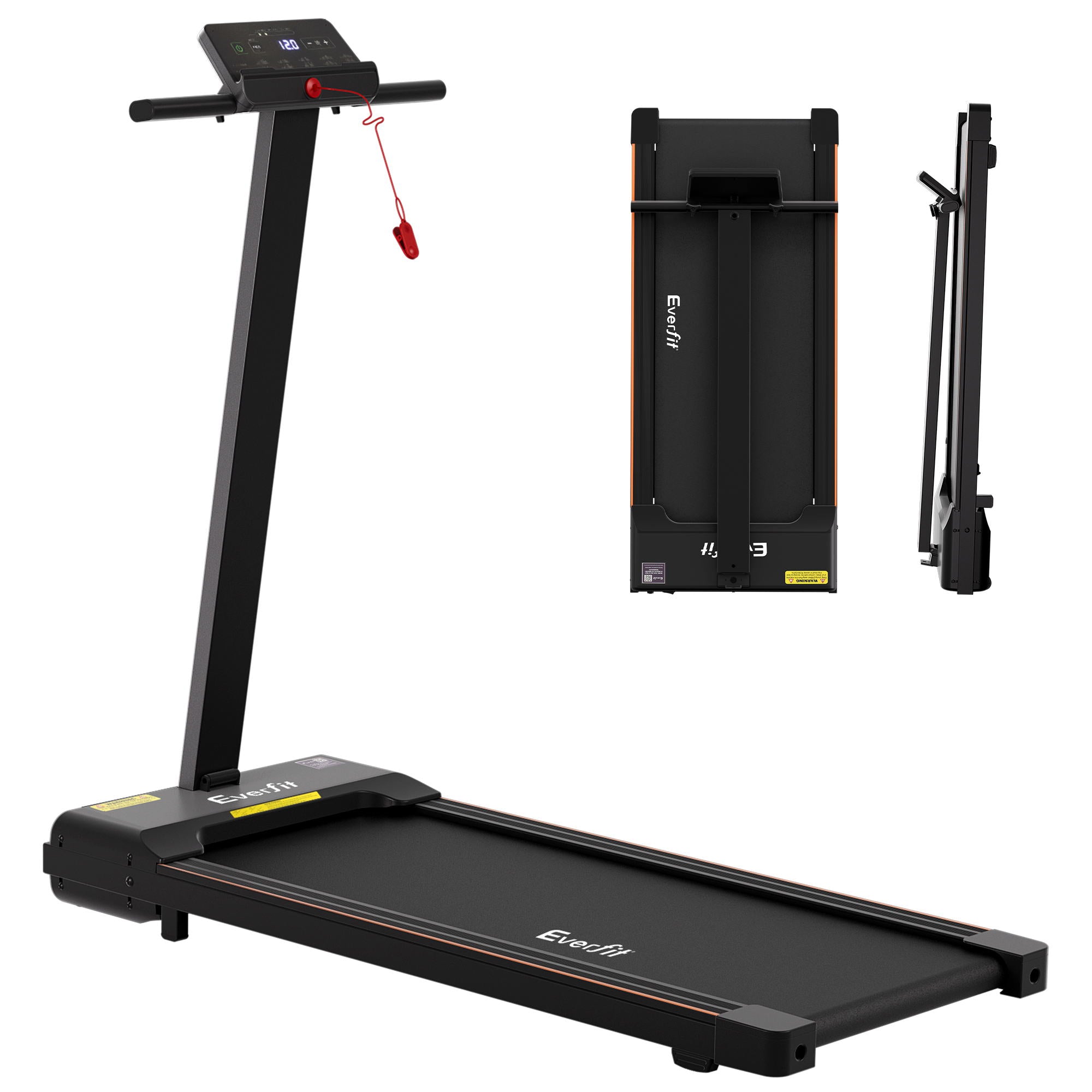 Everfit Walking Pad Treadmill 2 in 1 Foldable for Home Gym 40cm Wide Belt 12 Programs with App TMILL-400-TH-BK