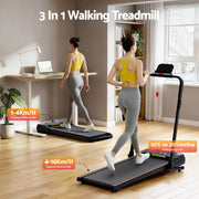 Everfit 3 in 1 Walking Pad Treadmill 20% Auto Incline Under Desk Foldable Treadmills for Home With 40cm Wide TMILL-400H-AINC-BK