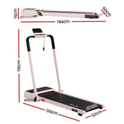 Everfit 3 in 1 Walking Pad Treadmill 20% Auto Incline Under Desk Foldable Treadmills for Home With 40cm Wide Belt Pink