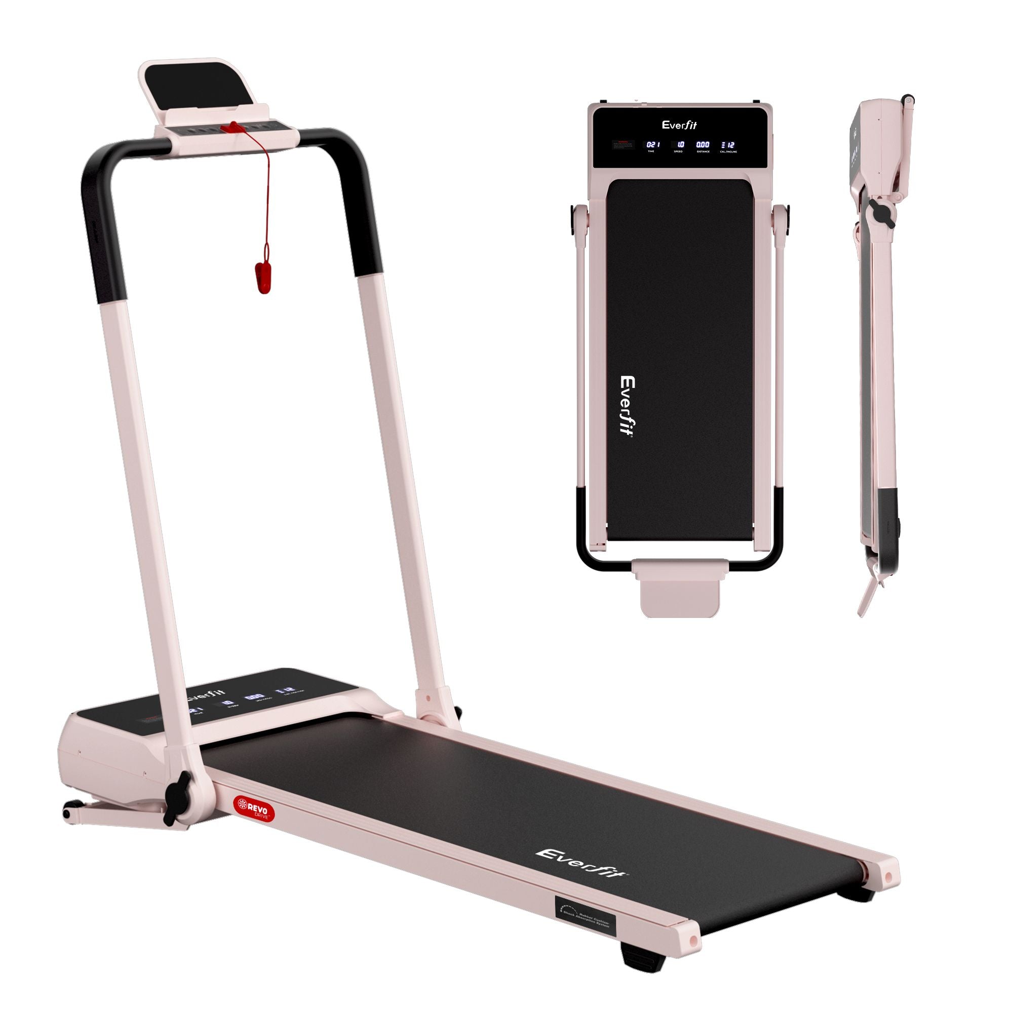 Everfit 3 in 1 Walking Pad Treadmill 20% Auto Incline Under Desk Foldable Treadmills for Home With 40cm Wide Belt Pink