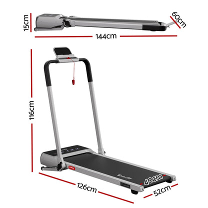 Everfit 3 in 1 Walking Pad Treadmill 20% Auto Incline Under Desk Foldable Treadmills for Home With 40cm Wide Belt Silver