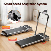 Everfit 3 in 1 Walking Pad Treadmill 20% Auto Incline Under Desk Foldable Treadmills for Home With 40cm Wide Belt Silver