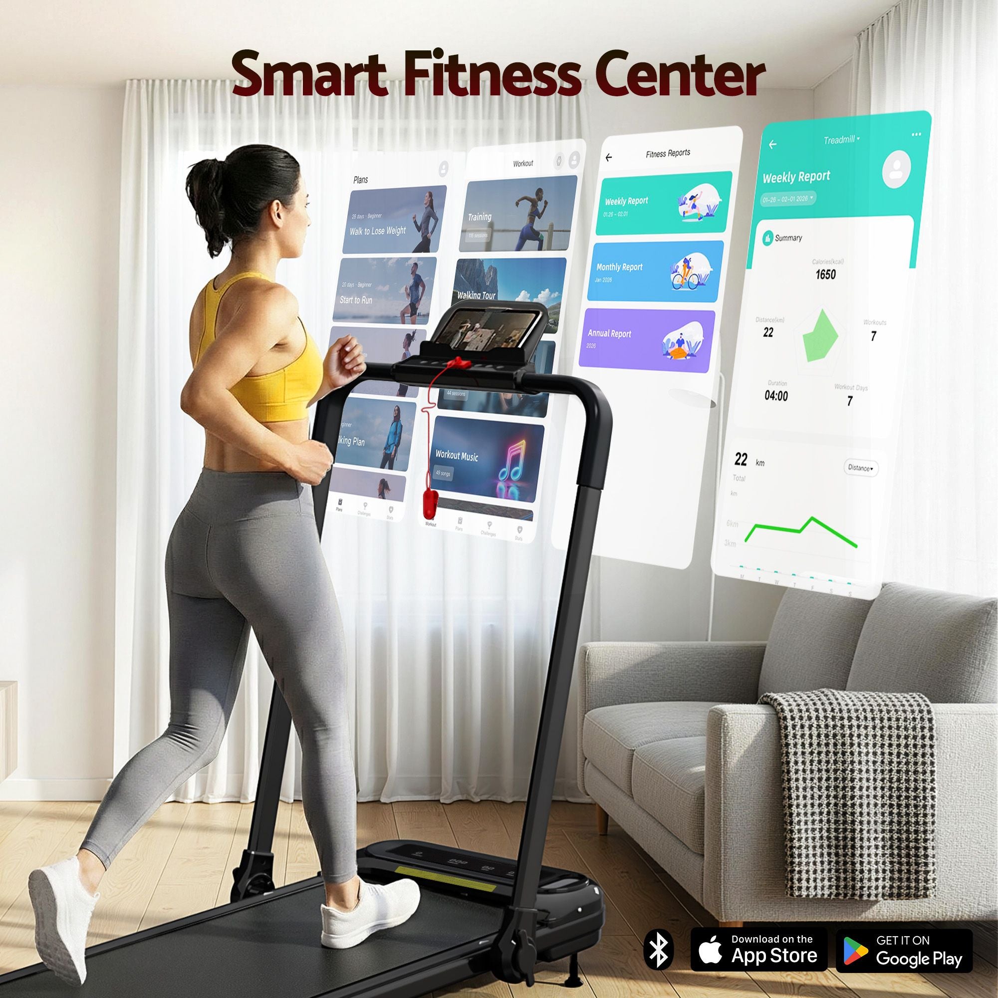 Everfit 3 in1 Treadmill Electric Walking Pad with Incline Foldable for Home Gym Black TMILL-400H-INC-BK