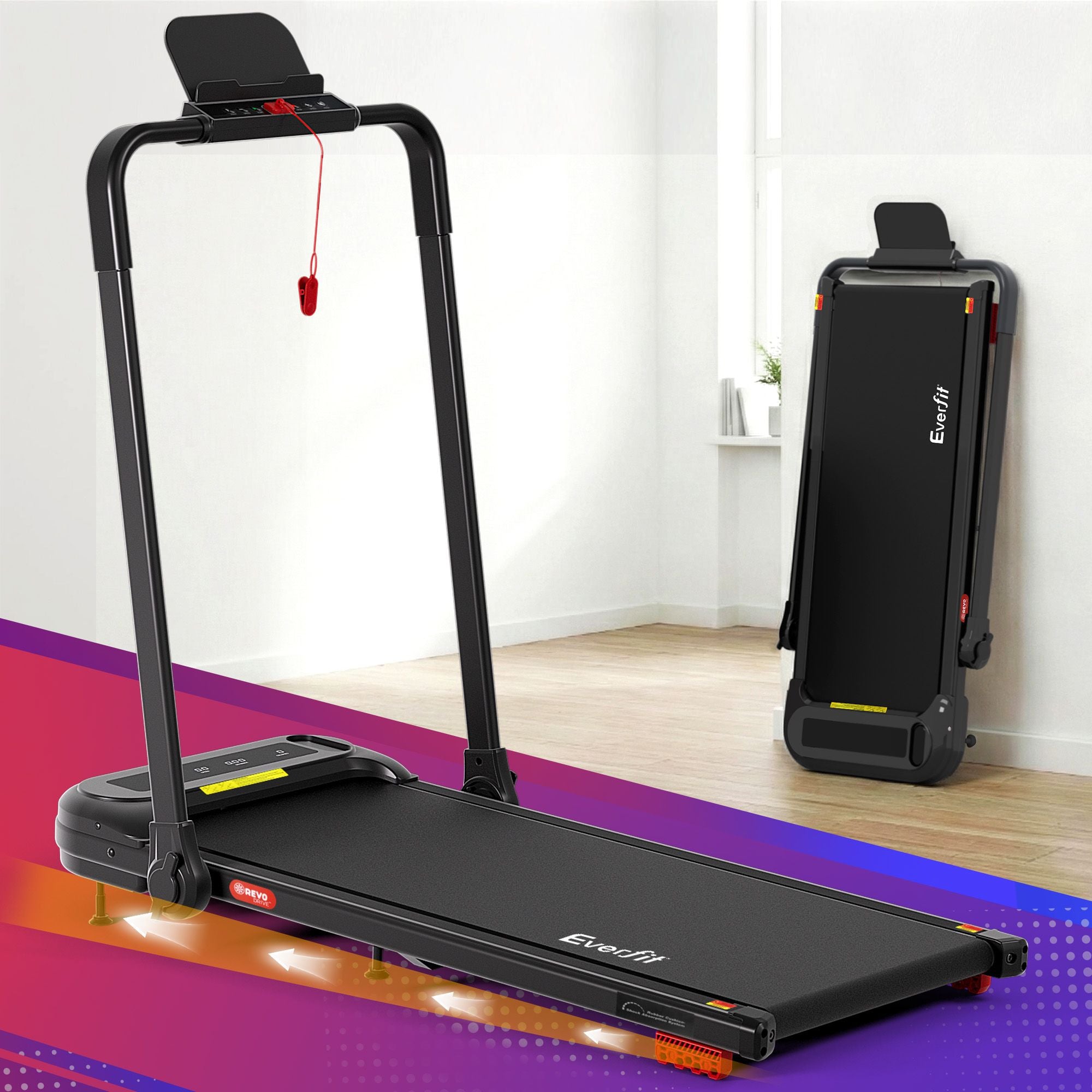 Everfit 3 in1 Treadmill Electric Walking Pad with Incline Foldable for Home Gym Black TMILL-400H-INC-BK