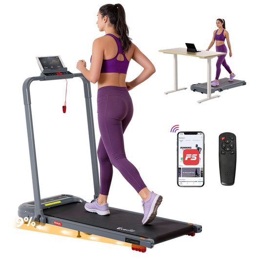 Everfit 3 in 1 Treadmill Electric Walking Pad with Incline Foldable for Home Gym Grey TMILL-400H-INC-GR