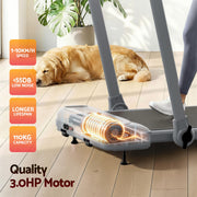 Everfit 3 in 1 Treadmill Electric Walking Pad with Incline Foldable for Home Gym Grey