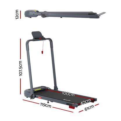 Everfit 3 in 1 Treadmill Electric Walking Pad with Incline Foldable for Home Gym Grey TMILL-400H-INC-GR