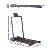 Everfit 3 in 1 Treadmill Electric Walking Pad with Incline Foldable for Home Gym Grey