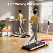 Everfit 3 in 1 Treadmill Electric Walking Pad with Incline Foldable for Home Gym Pink