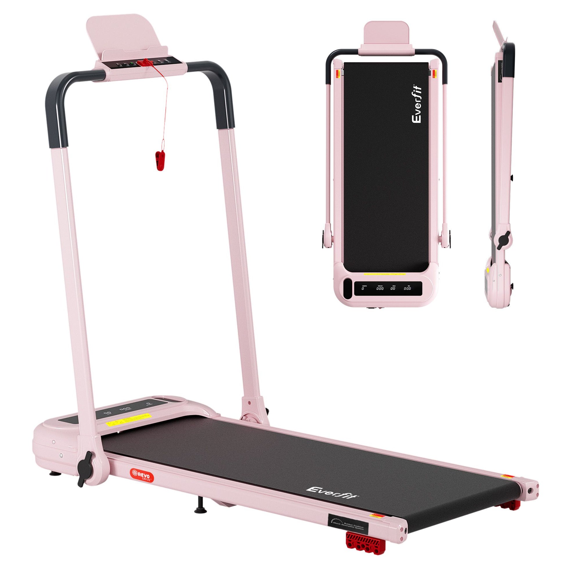 Everfit 3 in 1 Treadmill Electric Walking Pad with Incline Foldable for Home Gym Pink TMILL-400H-INC-PK