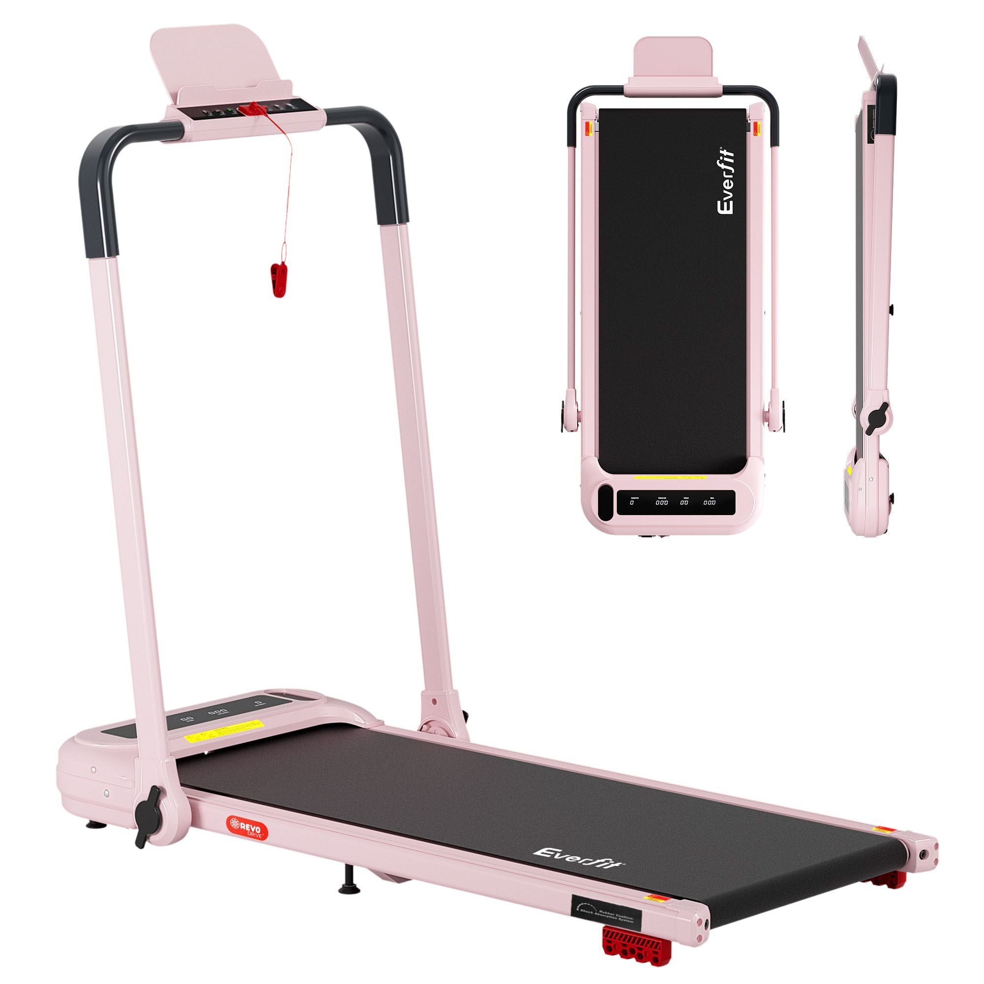 Everfit 3 in 1 Treadmill Electric Walking Pad with Incline Foldable for Home Gym Pink
