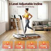 Everfit 3 in 1 Treadmill Electric Walking Pad with Incline Foldable for Home Gym White
