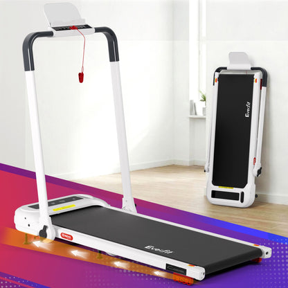 Everfit 3 in 1 Treadmill Electric Walking Pad with Incline Foldable for Home Gym White TMILL-400H-INC-WH
