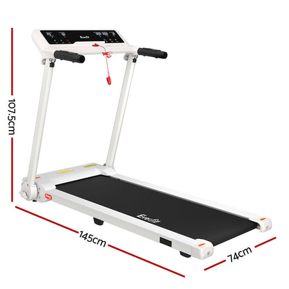 Everfit Treadmill Electric Home Gym Fitness Exercise Knob Foldable 450mm White TMILL-450-M28-WH