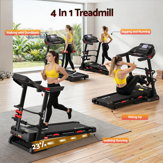 Everfit Treadmill Electric Home Gym Fitness Exercise Machine w/ Sit Up Bar 450mm TMILL-450-M354-SUB