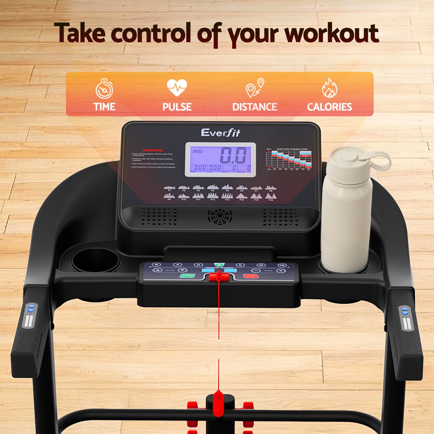 Everfit Treadmill Electric Home Gym Fitness Exercise Machine w/ Sit Up Bar 450mm TMILL-450-M354-SUB