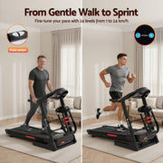 Everfit Treadmill Electric Home Gym Fitness Exercise Machine w/ Massager 480mm TMILL-480-M16-MSG