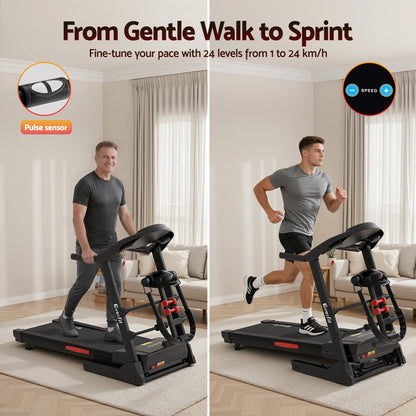 Everfit Treadmill Electric Home Gym Fitness Exercise Machine w/ Massager 480mm TMILL-480-M16-MSG