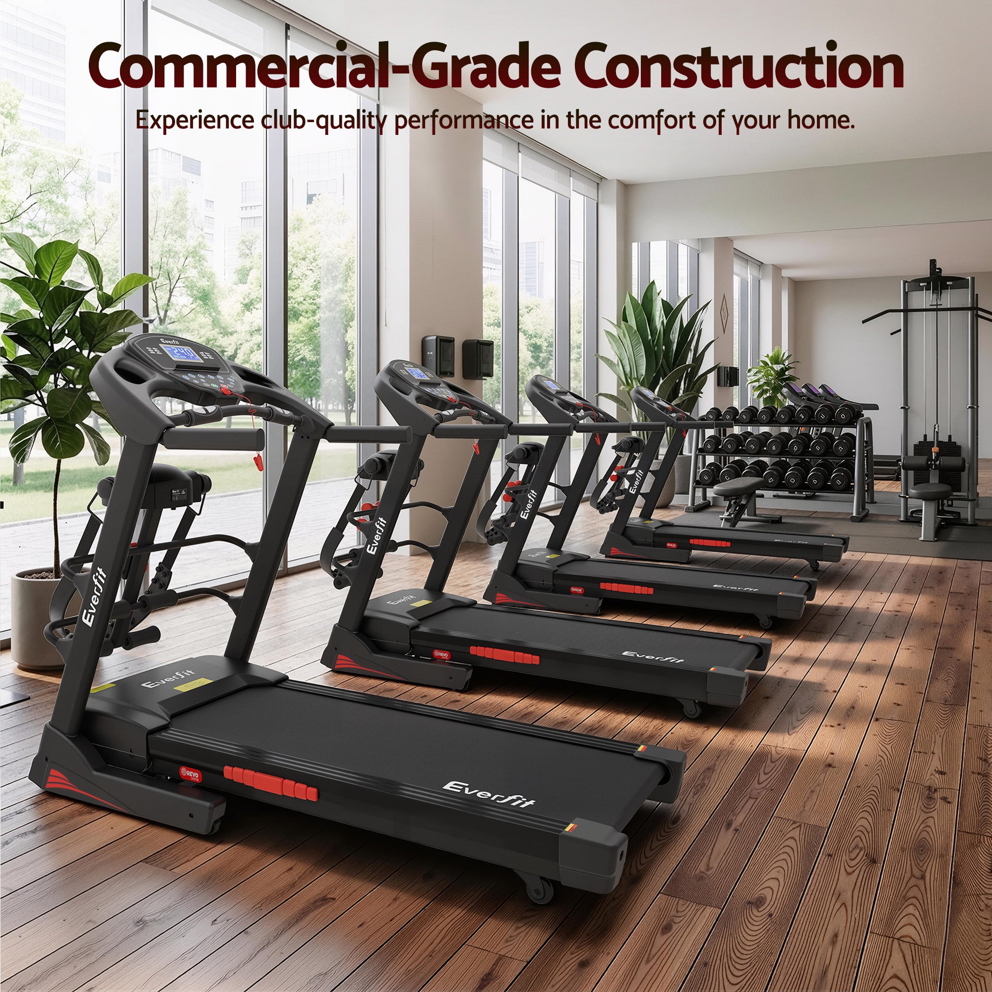 Everfit Treadmill Electric Home Gym Fitness Exercise Machine w/ Massager 480mm TMILL-480-M16-MSG