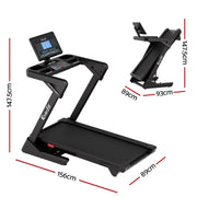 Everfit 500mm Wide Belt Treadmill 30% Auto Incline Foldable Treadmills for Home with LED Lights TMILL-500-AUTO