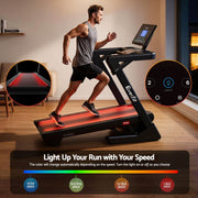 Everfit 500mm Wide Belt Treadmill 30% Auto Incline Foldable Treadmills for Home with LED Lights TMILL-500-AUTO
