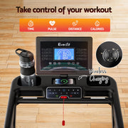 Everfit 500mm Wide Belt Treadmill 30% Auto Incline Foldable Treadmills for Home with LED Lights TMILL-500-AUTO