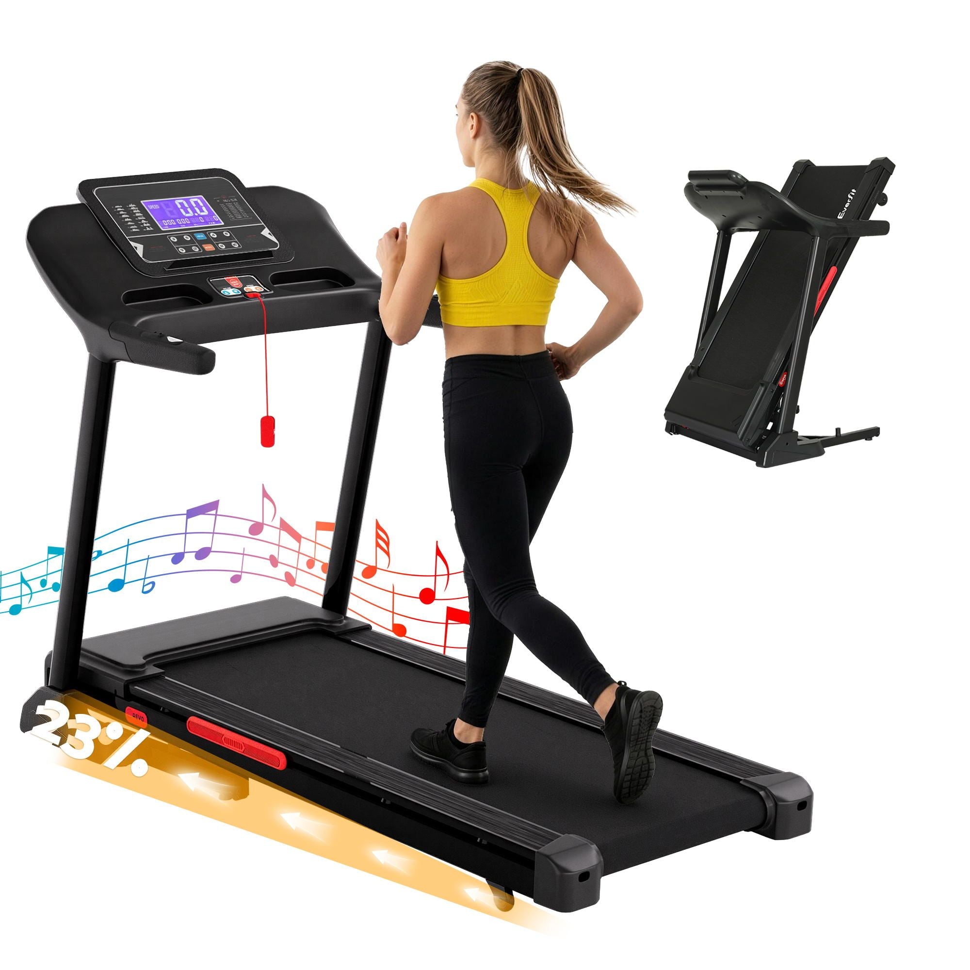 Everfit Treadmill Electric Auto Incline Home Gym Fitness Exercise Machine 520mm