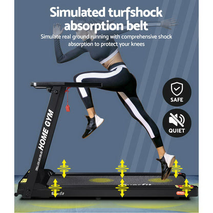 Everfit Treadmill Electric Home Gym Fitness Exercise Fully Foldable 420mm Black TMILL-CHI-420-M6-BK