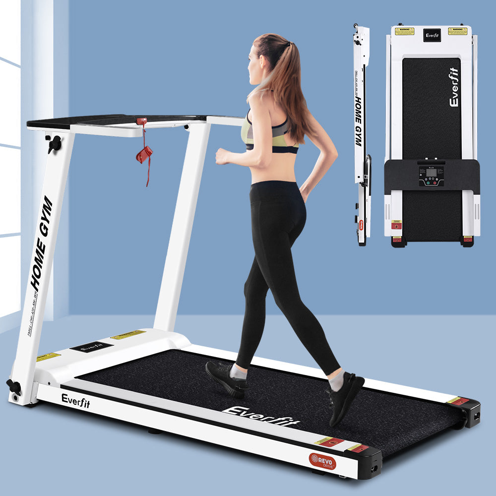 Everfit Treadmill Electric Home Gym Fitness Exercise Fully Foldable 420mm White TMILL-CHI-420-M6-WH