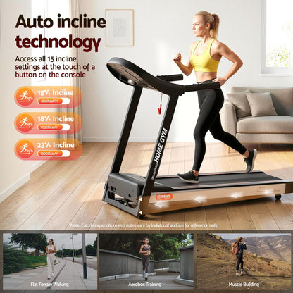 Everfit Treadmill Electric Auto Incline Home Gym Fitness Exercise Machine 450mm TMILL-CHI-450-AUTO