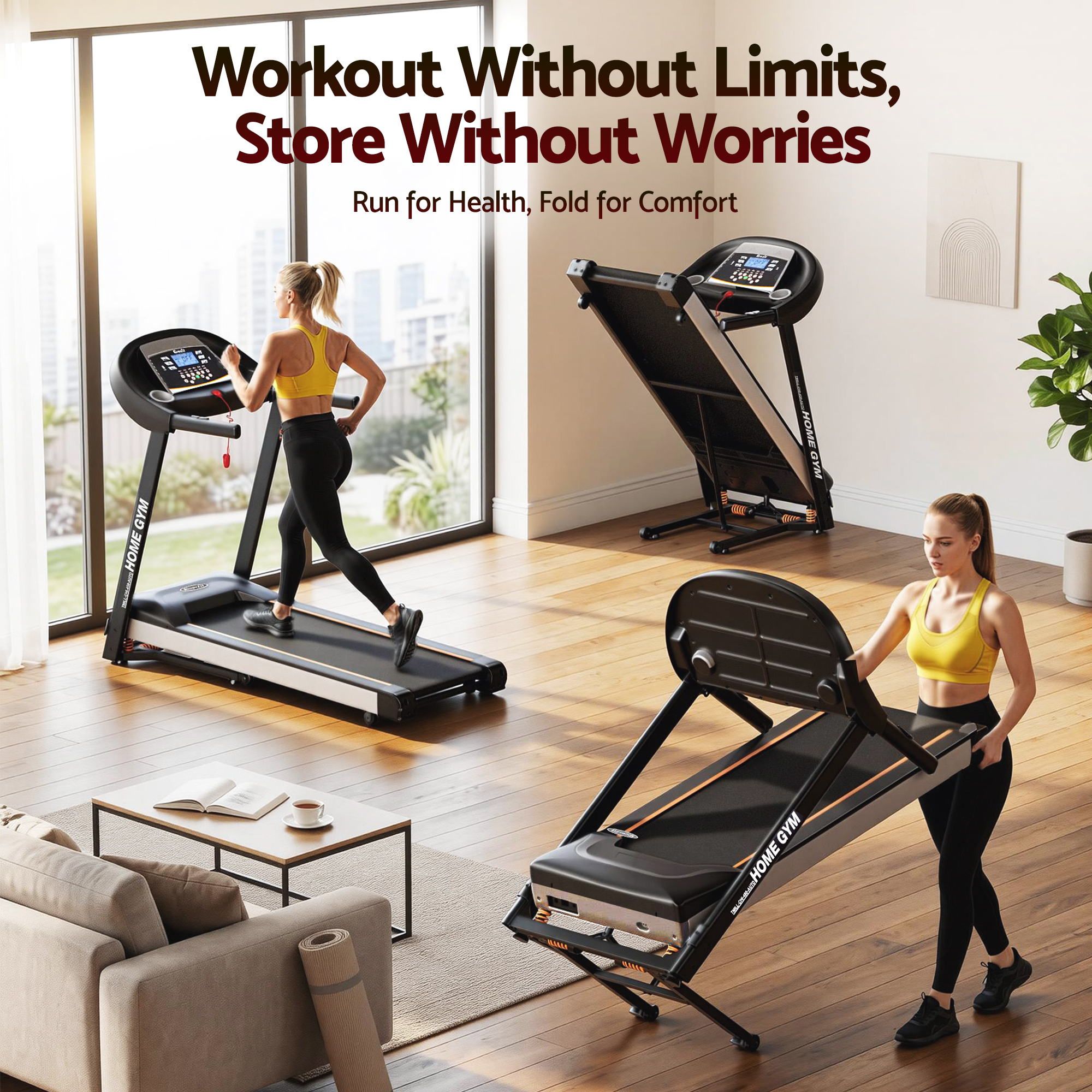 Everfit Treadmill Electric Auto Incline Home Gym Fitness Exercise Machine 450mm
