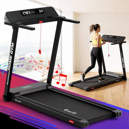 Everfit Treadmill Electric Home Gym Fitness Exercise Fully Foldable 450mm Black TMILL-CHI-450-M610-BK