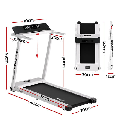 Everfit Treadmill Electric Home Gym Fitness Exercise Fully Foldable 450mm White TMILL-CHI-450-M610-WH