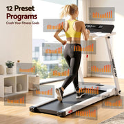 Everfit Treadmill Electric Home Gym Fitness Exercise Fully Foldable 450mm White
