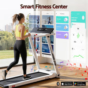 Everfit Treadmill Electric Home Gym Fitness Exercise Fully Foldable 450mm White