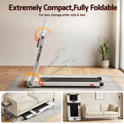 Everfit Treadmill Electric Home Gym Fitness Exercise Fully Foldable 450mm White TMILL-CHI-450-M610-WH