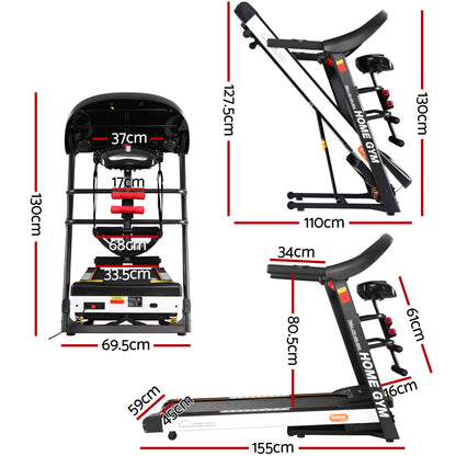 Everfit Treadmill Electric Home Gym Fitness Exercise Machine w/ Massager 450mm TMILL-CHI-450-MSG