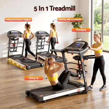 Everfit Treadmill Electric Home Gym Fitness Exercise Machine w/ Massager 450mm TMILL-CHI-450-MSG