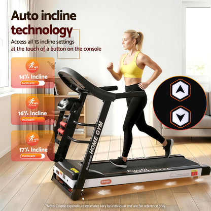 Everfit Treadmill Electric Home Gym Fitness Exercise Machine w/ Massager 450mm TMILL-CHI-450-MSG