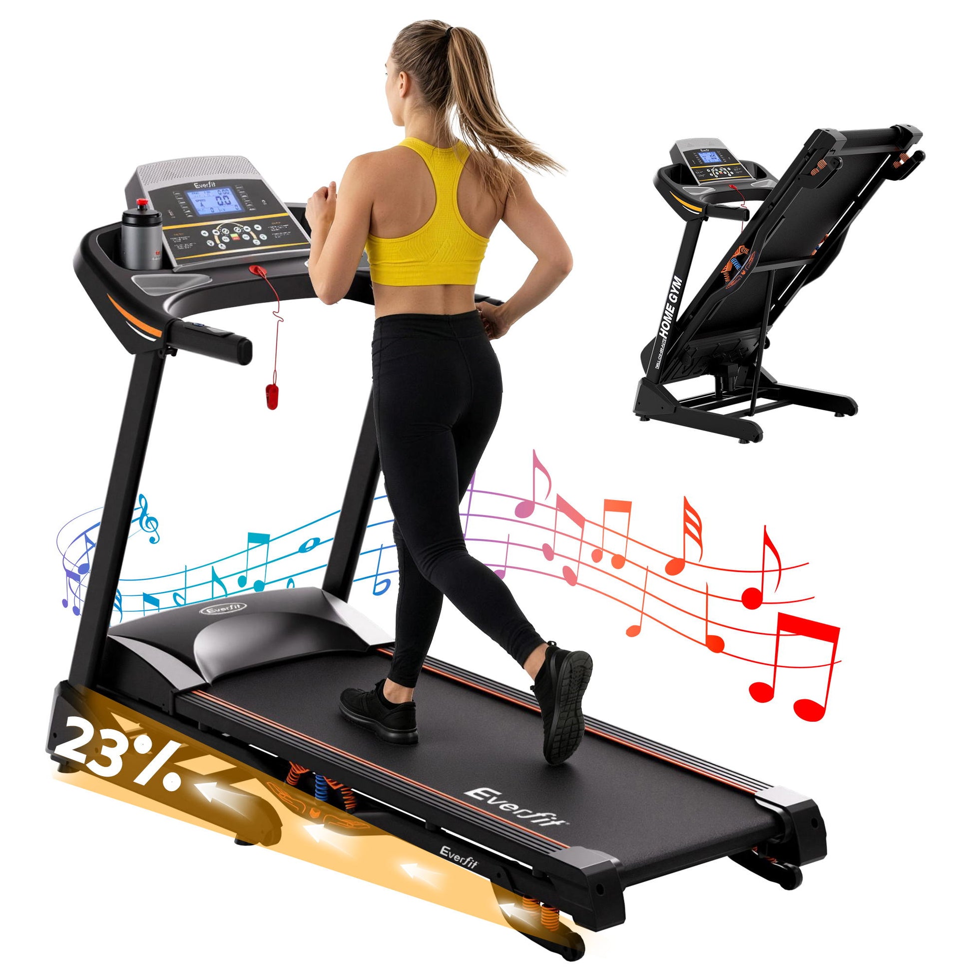 Everfit Treadmill Electric Auto Incline Home Gym Fitness Exercise Machine 480mm TMILL-CHI-480-AUTO