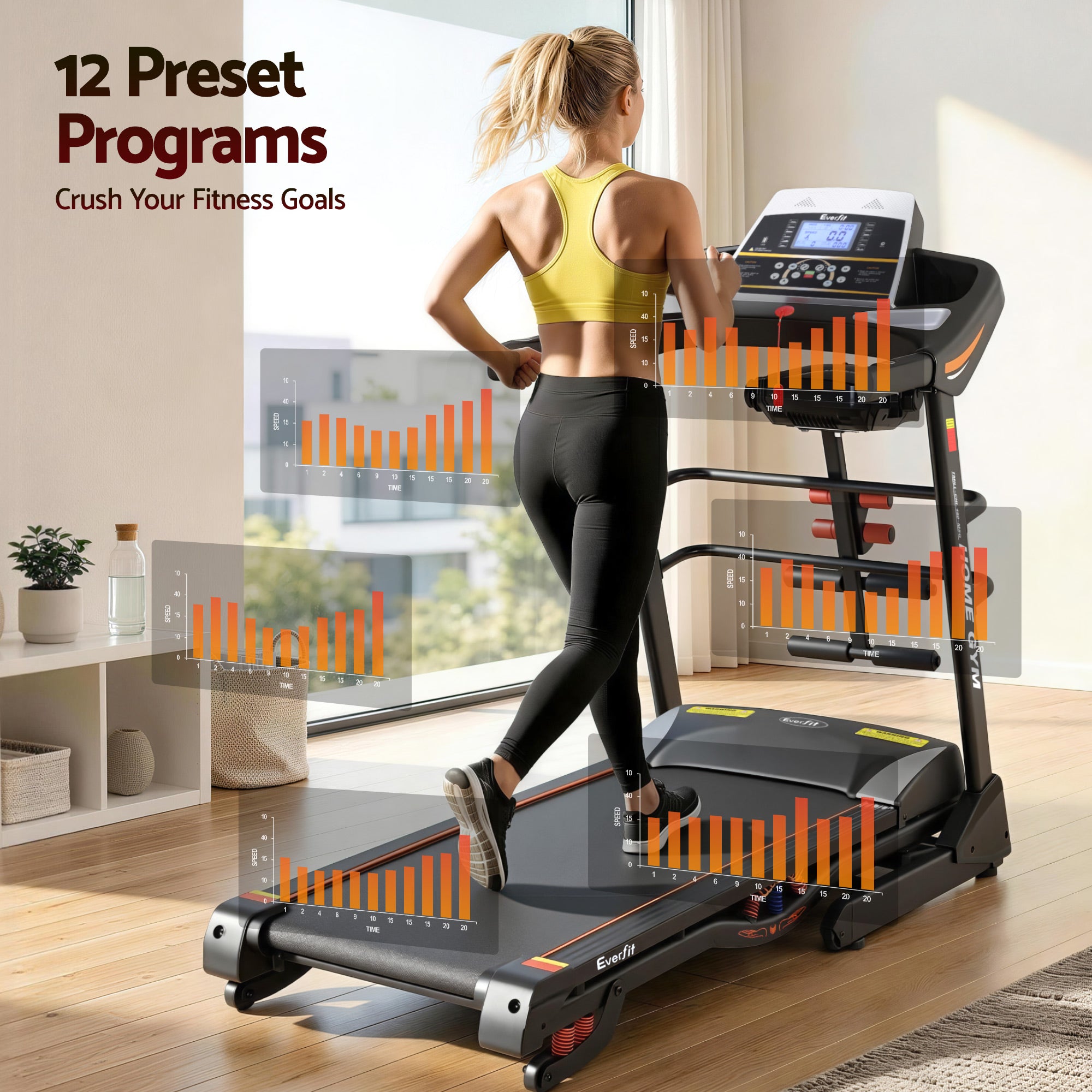 Everfit Treadmill Electric Home Gym Fitness Exercise Machine w/ Massager 480mm TMILL-CHI-480-MSG